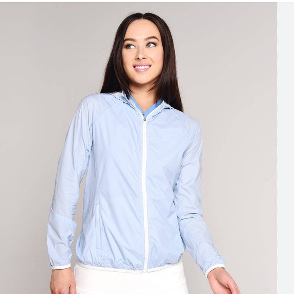 Tory Sport Sky Blue Nylon Packable Windbreaker Large